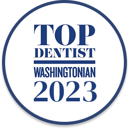 Washingtonian Top Dentist 2023 logo.