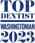 Washingtonian Top Dentist 2023 logo.