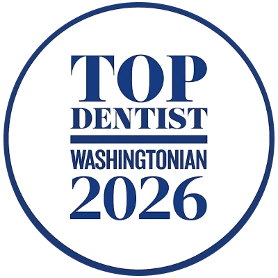 Washingtonian Top Dentist 2026 badge.